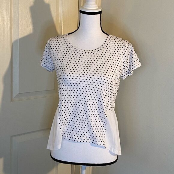 XS, cotton white and polka dot blouse - Picture 1 of 10